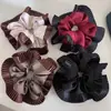 Flor de Cabello de Satén Plisado de Alta Calidad Anillo para el Cabello Texturizado Cuerda para el Cabello de Bola de Bajo Grado Lazo Grande Femenino