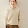 Otoño e Invierno Cuello Redondo Hecho a Mano Tejido Cachemir Artesanía Cachemir Nuevo Estilo para Mujer Suéter Tejido de Cachemir para Abrigo