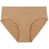 Ropa interior para mujer de algodón antibacteriano, talla grande, cintura media-baja, lencería sexy para mujer, color liso, hilo, sin costuras, fina