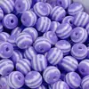 Contas Redondas Coloridas de Resina com Listras Arco-Íris para DIY Pulseira Colorida Corrente de Celular Contas Soltas Contas Listradas de Resina Acessórios de Joia