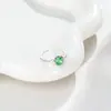 Anillo Abierto Ajustable Anillo de Zircón Verde Corte Rosa Perla Anillo para Dedo Índice de Lujo Accesible de Nicho para Mujer