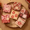 Bolsa de sobre rojo de tela a cuadros de lujo creativo personalizada, tamaño grande universal para regalo, alta gama, venta al por mayor de sobres rojos grandes