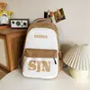 Bolsa Casual de Grande Capacidade com Costura em Cor Contrastante Nova 2026 Mochila Escolar Versátil Ins Estilo K Aluno do Ensino Fundamental Mochila do Ensino Médio
