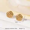 Pendientes de Acero Inoxidable de Alta Gama Tohm Transfronterizos Nuevo Estilo Simples y Versátiles Pendientes Dorados de Moda Que No Se Desvanecen y No Son Alérgicos