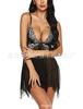 Ropa Interior Sexy de Encaje Multicolor para Mujer de Amazon Europea y Americana, Camisola de Malla Transparente, Vestido de Noche