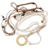 Cinturón de cuerda de algodón para mujer, accesorios retro de alta gama, decoración con falda, cuerda de cintura étnica, beige, combinación de moda para jeans