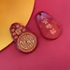 Colgante de Cinnabario de Cristal Estampado en Oro de Paz y Seguridad Placa de Nombre para Hombres y Mujeres, Venta al por Mayor de una Pieza para Transmisión en Vivo