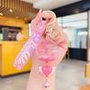 Bonito doce flor seca bola de areia movediça chaveiro pingente atacado acrílico chaveiro jóias ornamentos boneca dos desenhos animados