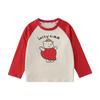 Cotton Hall Camiseta de Algodón Puro para Niños Otoño Niños y Niñas Bebé Dibujos Animados Tops Camisetas de Manga Larga para Niños Transpirables
