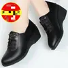 Zapatos para mamá, estilo coreano, color liso, cómodos, suela simple, tacón de cuña, nueva colección de otoño 2026, para mujeres de mediana edad y mayores, corte bajo, punta redonda, zapatos de mujer
