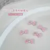 Arte de Unha Laço Pérola Joia Novo Doce Princesa Gravata Borboleta Rosa Tridimensional Luxo Leve Usar Armadura Acessórios DIY