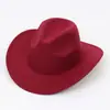 Sombrero de fieltro liso de color sólido estilo pork pie de Amazon de origen transfronterizo sombrero de jazz retro británico fedora de ala plana para hombres y mujeres