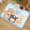 Tapete de chão de terra de diatomáceas universal de gato e cachorro de desenho animado fofo, jogo americano absorvente, à prova de vazamentos para animais de estimação, tapete absorvente fácil de limpar