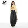 Jeans Retro de Pierna Ancha Negros y Grises para Mujer Otoño e Invierno 2025 Nuevos Pantalones de Tiro Alto Holgados con Efecto Adelgazante de Pierna Recta Largos hasta el Suelo