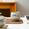 Caneca de Mestre da Fornalha Ru Bege de alta qualidade, base de ferro, peça aberta fina como asa de cigarra, porcelana Ru, caneca de chá pessoal para casa, conjunto de chá Kung Fu