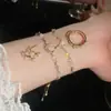 "Concha Estrelada" Zircônia Cúbica Olho de Gato Lua Pulseira Extensível Versátil Pulseira de Pulso Luxo Leve Toque de Alto Padrão Joia de Mão para Mulheres