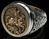 Anillo soberano para hombre Rong yuoumei St. Retrato de Jorge pintura plateado 925 anillo de dragón soldado romano bicolor