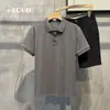 Ropa de Verano Transfronteriza Camisa Polo Sencilla para Hombre Marca de Moda Versátil Camiseta Bordada de Manga Corta Estilo Coreano Ajustada de Media Manga