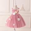 Vestido para Niña 2025 Estilo Nuevo Europeo y Americano Estilo Bosque Tirantes Niña Pequeña Malla Esponjosa Vestido de Primera Fiesta de Cumpleaños Princesa
