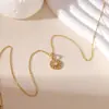 Collar Redondo de Acero de Titanio con Estrella y Circonita Incrustada para Mujer, Diseño Único, Cadena de Clavícula de Lujo Ligero, Versátil y de Gama Alta