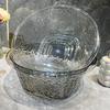 Lavatório Transparente com Ondas de Água Personalizado, Lavatório Doméstico de Plástico, Bacia Espessa para Lavanderia e Lavar Vegetais de Dormitório, Lavatório de Mãos