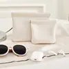 Bolsa Portátil para Batom Fechamento Automático Bolsa de Maquiagem Couro PU Impermeável Minimalista Fechamento de Botão de Pressão Armazenamento Bolsa de Maquiagem