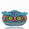 Bolsa de Banquete con Incrustaciones de Diamantes de Búho Bolsa Europea y Americana Hueca con Piedras Bolsita de Mano con Pedrería de Banquete para Mujer Bolso de Mano de Búho