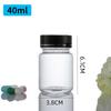 Botella Cápsula Transparente de 40 ml, Botella de Cordyceps, Botella Esmerilada para Polvo de Medicina en Gránulos, Botella de Dulces, Botella de Cordyceps, Botella de Vidrio Sellada