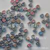 Cuentas de alfabeto oblato de plástico galvanizado de 3x7 mm pintadas a mano con palabras de colores, joyería artesanal, cuentas sueltas, 100/bolsa