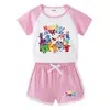 Conjunto de Roupas de Verão Novo 2026 para Crianças, Meninos e Meninas, Hot Pants, Camisetas de Manga Curta, Shorts, Conjunto Casual Esportivo de Duas Peças para Crianças