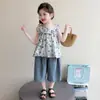 Conjunto Casual para Niñas Verano 2026 Nuevo Chaleco Delgado para Bebés Niñas Ropa de Verano Pantalones Cropped para Niños Conjunto de Dos Piezas