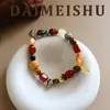 Nuevo Pulsera de Piedras Naturales Rojas con Cuentas de Moda Estilo Retro y Sencillo con un Toque de Lujo Ligero y Alta Gama, Joyería de Pulsera Versátil