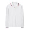 Camisa Polo Manga Longa Branca Menino Lenhador Roupas Escolares de Algodão Puro Infantil Meninas Estilo Primavera e Outono Camiseta com Lapela