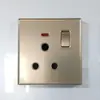Interruptor de Pared para Hogar de Vidrio Templado Interruptor para Hotel Boutique Plata Estrella Enchufe USB Panel de Interruptores de Comercio Exterior