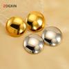 2024 Nuevo INS Moda Transfronteriza Aretes Geométricos Redondos Oro 18K Acero Inoxidable Combinan con Todo Elegantes Aretes Nicho para Mujer