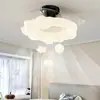 Lámpara Ventilador para Sala de Estar Estilo Nórdico Crema Creativa Rosa Restaurante Dormitorio Pasillo Lámpara Ventilador de Techo Paquete Combinado para Toda la Casa