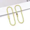 Cadena de Cuentas Redondas Pintadas de Colores Transfronteriza, Cadena con Colgante Guka, Cadena de Cuentas Onduladas, Cadena para Llavero DIY de Color Caramelo, 2.4 mm de Grosor