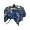 Mantel Jacquard de Tela Engrosada Estilo Pintura al Óleo Van Gogh Rectangular Anti-Arañazos de Gato Retro Mantel para Mesa de Café Decoración de Ambiente