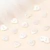 Botones de Concha Blanca Natural con Forma de Corazón de Durazno en Stock con Dos Agujeros Planos para Camisas, Accesorios Infantiles, Botones de Alta Gama