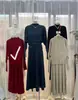 Conjunto de Tricô Retrô Francês para Mulheres 2026 Primavera Novo Estilo Suéter de Manga Longa Gola Alta Meia e Saia Elegante Conjunto de Duas Peças