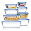 Juego de recipientes de vidrio para alimentos, caja sellada para calentar en microondas, lonchera de almacenamiento de alimentos para refrigerador doméstico, colorido
