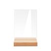 BT054 plato rectangular de acrílico para mesa plato rectangular para número de mesa de boda plato para mesa de comedor banquete DIY plato de asiento con base de madera