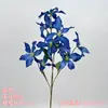 Flores artificiales azul bruma para bodas al por mayor, flores falsas de color bruma oscura para escenario de salón de bodas, decoración floral de fondo de pasillo