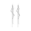 Pendientes de Borla Flor de Ola en Forma de S para Mujer Coreanos Dongdaemun Suaves Pequeños Frescos Diamante Único Flor de Gardenia Estilo Largo