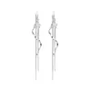 Aretes de Borla Ola de Gardenia Celebridad de Internet Largos Súper Hada Flor Zirconia Aretes Adelgazantes de Rostro Aretes de Camelia para Mujer