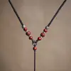 Corda Original para Pingente de Cinábrio Tecida à Mão, Cordão para Colar de Ágata Vermelha, Fio Ajustável para Pingente de Jade, Cordão Fino para Homens e Mulheres