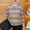 Moda Primavera 2026 Nueva Camisa Básica de Rayas de Manga Larga para Mujer, Atuendo Elegante para Mamá de Mediana Edad, Top Elegante para Mujer
