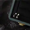 Brincos Folheados a Ouro em Prata de Lei S925 para Mulheres, Simples, Clássicos, Versáteis, Zircônia Única Curvada, Brincos e Brincos de Estilo Cool