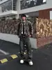 2026 moda callejera de primavera estilo americano nuevo sudadera chaqueta con estampado de leopardo cuello alto holgada retro casual top