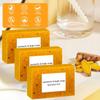Sabonete Kojic de Cúrcuma e Limão, Barra de Sabonete Kojic de Cúrcuma e Limão Honey Glow, Sabonete Orgânico de Cúrcuma para Rosto e Corpo, Sabonete para Cuidados com a Pele para Todos os Tipos de Pele, Limpeza Profunda Hidratante